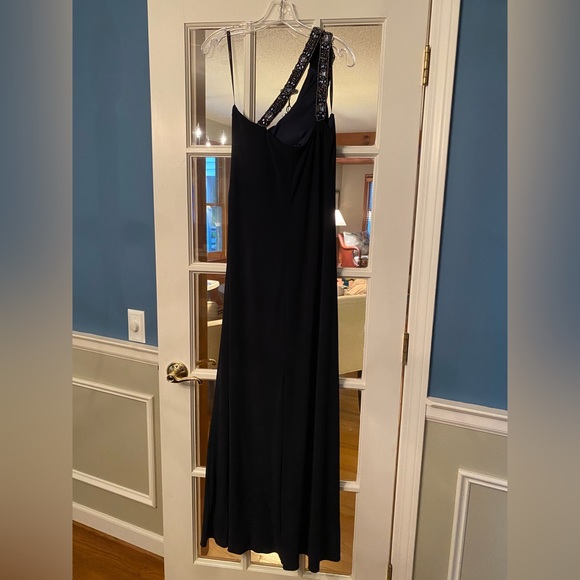 Cachet one shoulder dress (Navy) - Picture 2 of 2